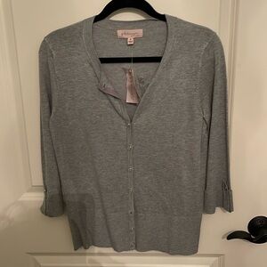 New philosophy grey cardigan sweater in a size M.